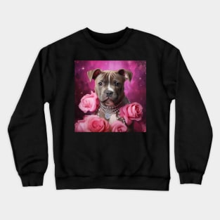 Rosy Staffy Puppy Crewneck Sweatshirt